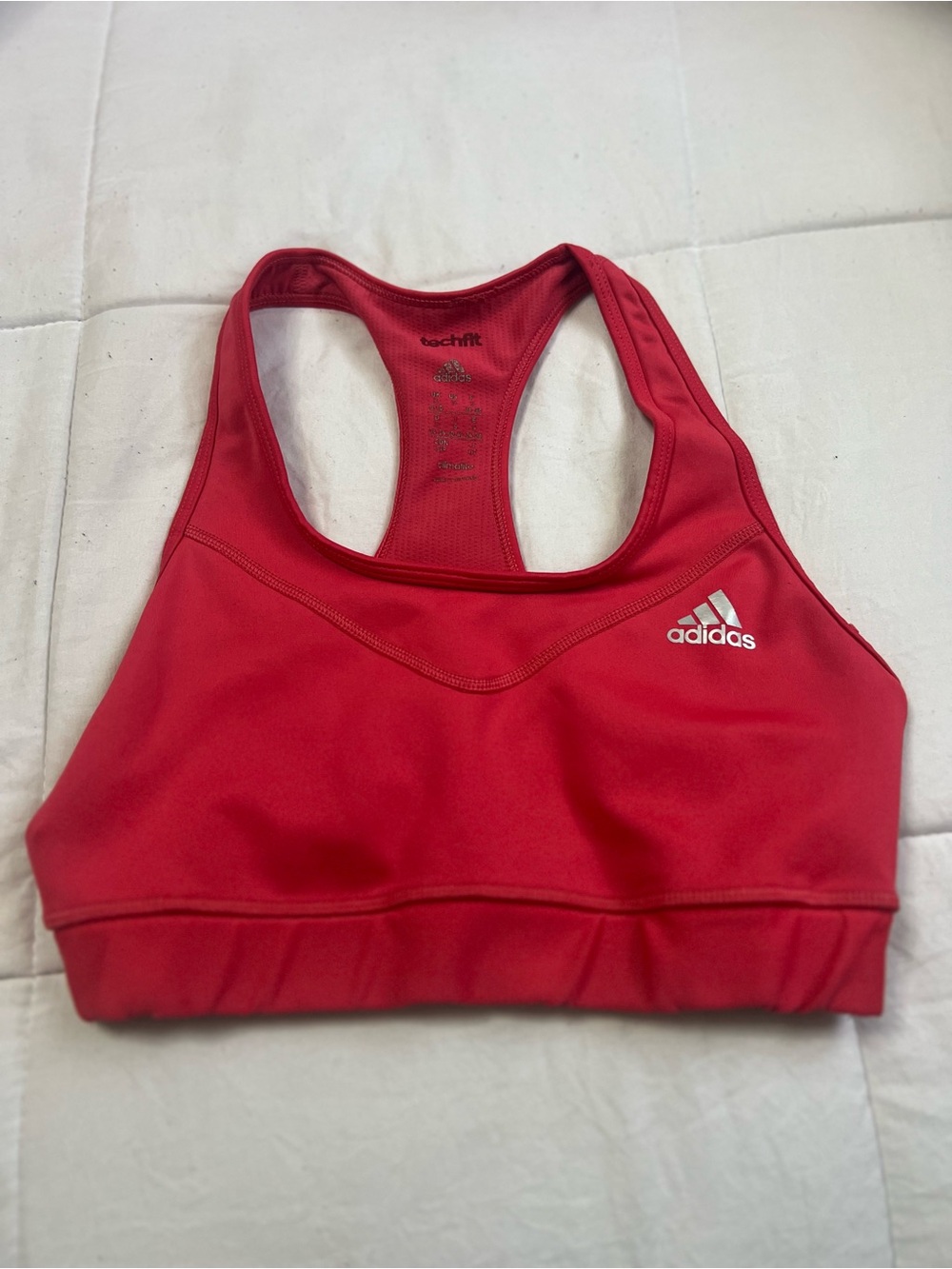 adidas Red Racerback Techfit Sports Bra